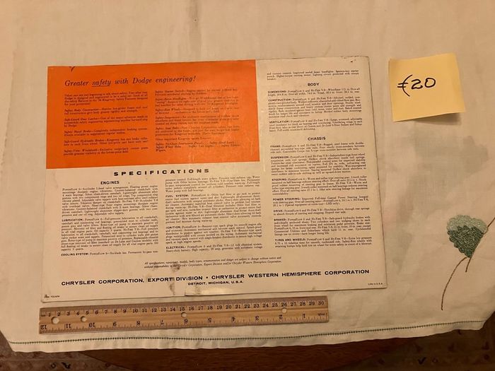 American car brochures. 1950s, 1960s and 1980s