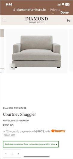 Brand new Snuggler ArmChair and 2seater Bespoke designer sofa