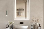 LED Bathroom Wall Mirror with LED Lights  Anti-Fog Vanity Mirror, 3-Color Dimmable Frontlit Illumination for Makeup, Wall Mounted Bathroom Lighting