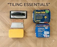 Tiling job lot grout and tools