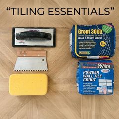 Tiling job lot grout and tools