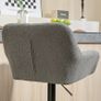 Bar Stools Set of 2 Retro Design Height-Adjustable Fleece-Look Gray + Black Image 5