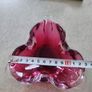 Cranberry pink art glass ashtray Murano style layered glass. Image 4