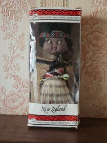Vintage Maori Doll, Original Box New Zealand Souvenir 1960s 1970s