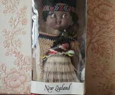 Vintage Maori Doll, Original Box New Zealand Souvenir 1960s 1970s