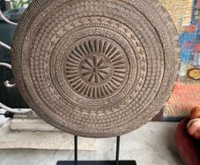 Contemporary hard Polymer AMALFI sculpture on stand