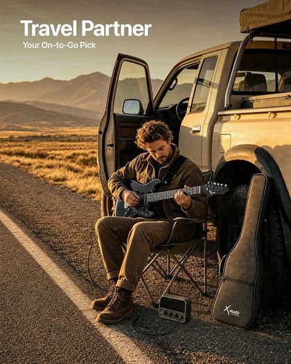 Smart Electric Guitar with Built-in DSP Effects, 4 Presets, USB-C OTG Recording, Headphone Output, Alnico Pickups w/Coil Split, Carbon Fiber Body, Gig Bag, Strap, Cable & Picks