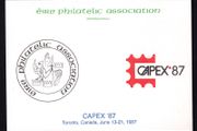 1987 Eire Philatelic Association Stamp Exhibition Souvenir for Cape '87, Toronto, Canada, June 13-12, 1987