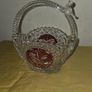 Vintage Hofbauer Red Bird Crystal Basket Image 4