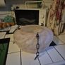 Rare open base Original Art Deco light pink hue 1930s glass ceiling shade Image 9