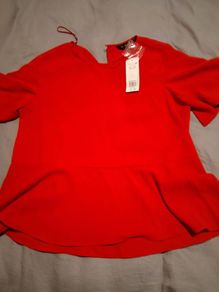 F & F Red peplum top