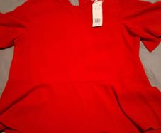 F & F Red peplum top