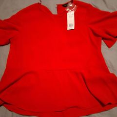 F & F Red peplum top