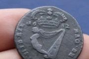 1682 Milled Bronze Charles II Irish Half Penny