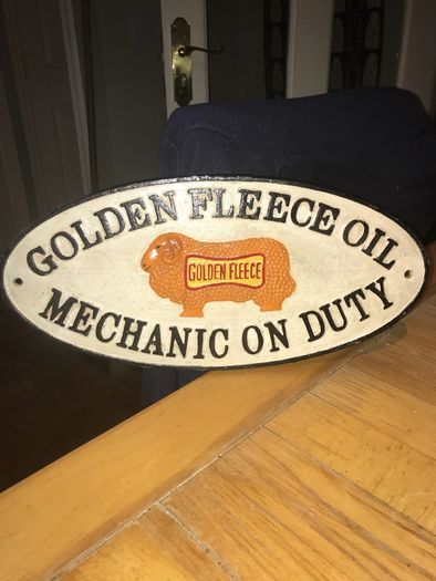 Golden Fleece cast iron sign