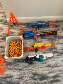 Selection of Nerf Guns and Nerf bullets