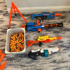 Selection of Nerf Guns and Nerf bullets