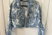 Topshop Tie-Dye Denim Cropped Jacket