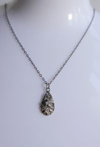 Vintage Sterling Silver 925 Drop Pendant Necklace length 15" - 1,9g