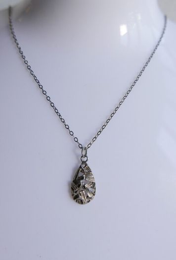 Vintage Sterling Silver 925 Drop Pendant Necklace length 15" - 1,9g
