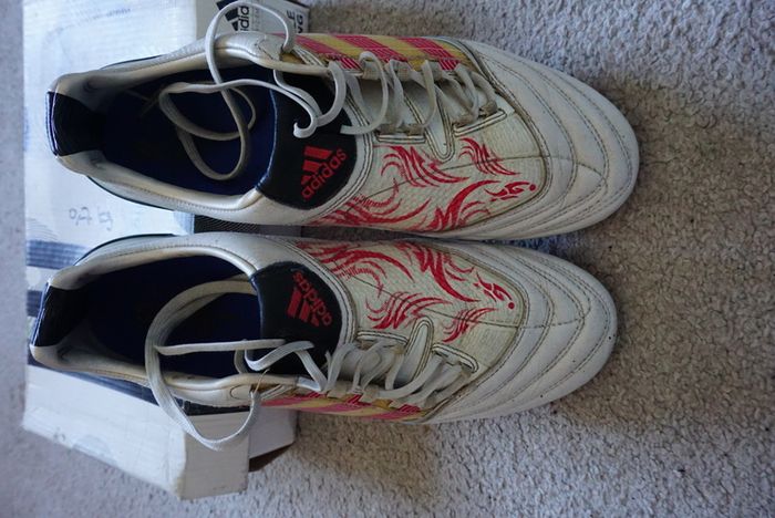 Football Boots Adidas Predator X White/Red Beckham (2009) Size 7.5UK FG