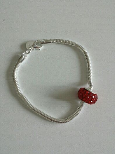 Pandora style silver plated bracelet