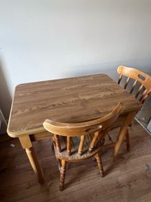 table & 2 chairs wooden