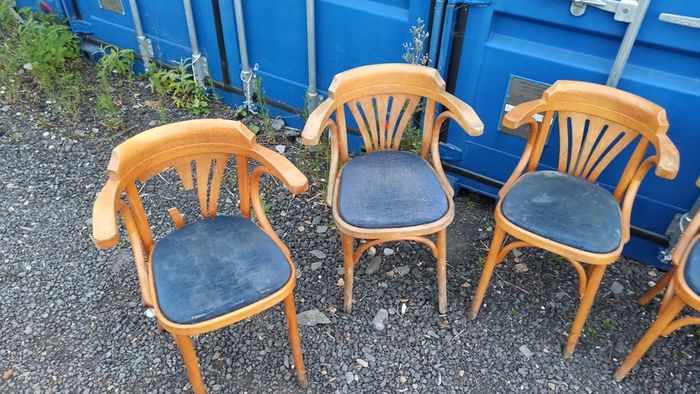 Vintage Thonet style bentwood armchairs  for restoration  7 chairs in total