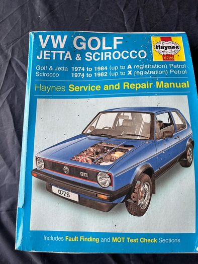 VW Golf Mk1, Jetta and Scirocco haynes manual