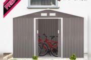 9 x 6FT Foundation Ventilation Steel Outdoor Garden Shed Grey (FREE SHIPPING)