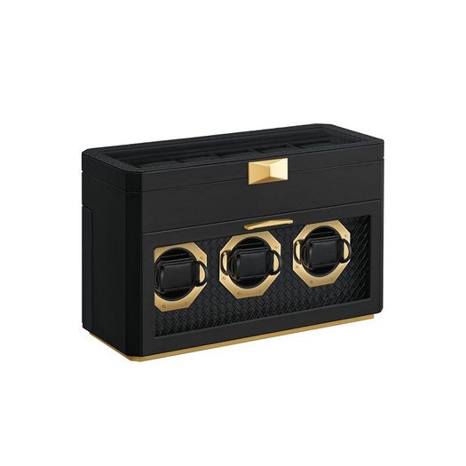 Watch Box for 9 Watches with Glass Window Ink Black