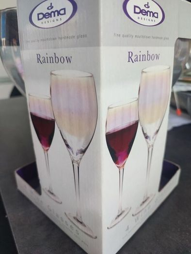4 Rainbow wine glasses