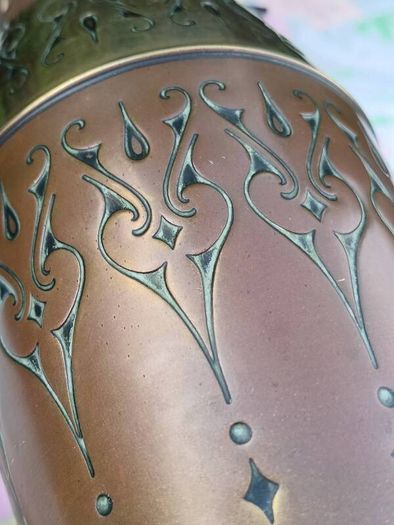 40 cms Daalderop Art Deco Copper and Brass Vase