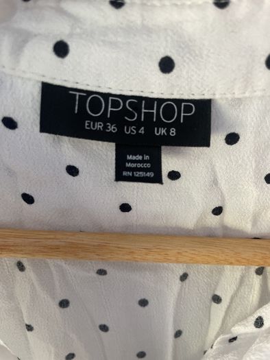 Top shop white black spot dress