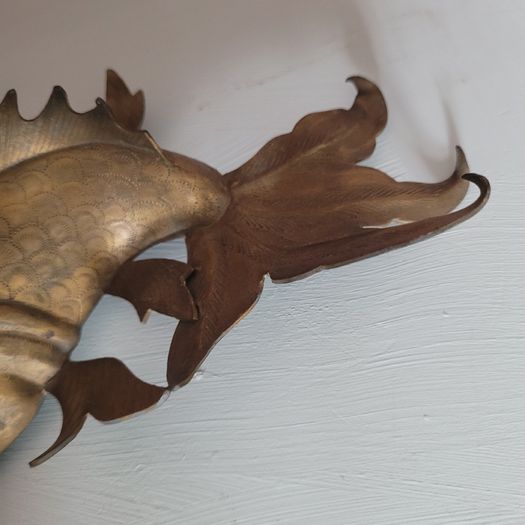 Vintage brass koi fish
