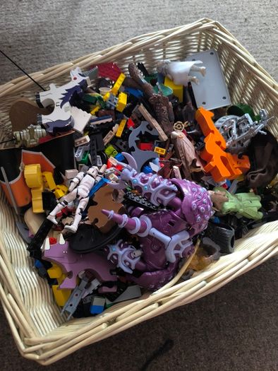 Toys and basket