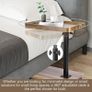 C Shaped Side Table, 360  Rotating C Table Height Adjustable (45-80cm) | 360 Rotating C Table Height Adjustable (45-80cm), Adjustable Side Table With Castors, as Storage Space for Sofa, Brown Image 3