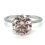 Solitaire ring,  pink lab diamond 3ct Image 4