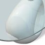 Coffee Table with Oval Glass Top High Gloss White Image 4