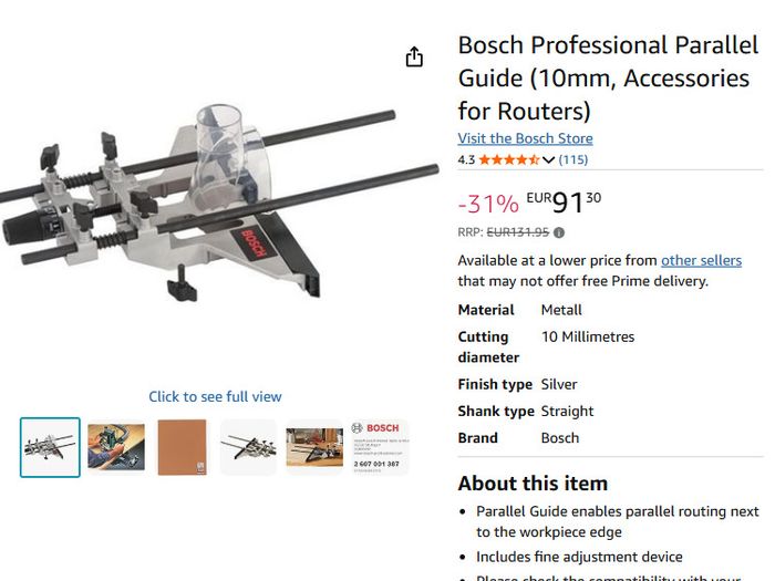 Bosch Parallel Side Fence For Gmf/gof And Gkf Routers