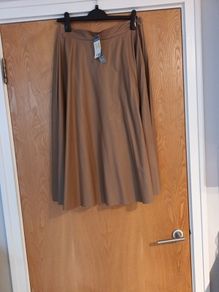 Stacey Solomon (Primark) Faux Leather  Camel  Skirt.  Size 14.  B.N.W.T