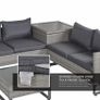 4 Pieces Rattan Garden Furniture Set, 4 Seater Garden Sofa Set with Storage Box, Loveseats and Glass Top Table, Wicker Outdoor Conservatory Furniture with Cushions for Outdoor, Patio, Grey Image 4
