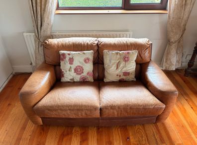 2 seater leather couch