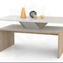 Rectangular White Oak Coffee Table With Shelf Image 3