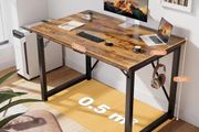 Computer Desk 100 x 50 x 75 cm, Home Office desk, Study Writing Small Desks, Gaming Deske for Home Workstations, Industrial Design Black Desk Metal Frame, Rustic Brown