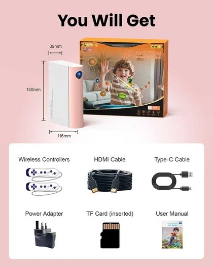 Motion Gaming Console for Kids: Educational AR Learning Games (28+) for Ages 4+ Boys & Girls - Boost Coordination Fitness & STEM Skills Motion-Sensing Video Game System