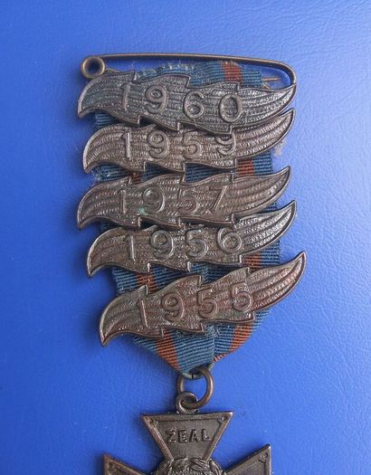 JMC DSO (Methodist Church) - a vintage Junior Missionary Collector Distinguished Service Order award medal with 5 year bars (1950s)