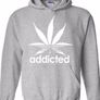 Addicted Marijuana Leaf HOODIE weed ganja 420 marihuana hoodie jumper Image 4