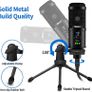 USB Microphone Metal Computer Condenser PC Mic for Gaming Podcasting Streaming Recording Voiceover YouTube Skype Twitch Zoom Cardioid with Tripod Compatible with Desktop Laptop Windows MacOS (FREE POSTAGE) Image 5