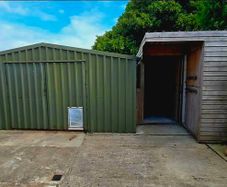 Steel Garage / Shed 5m x 4.5m + Wooden Shed 5m x 4m
